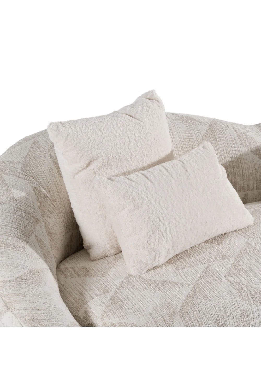 Luxury Beige Patterned Fabric Sofa Modern Italian Style for Villa