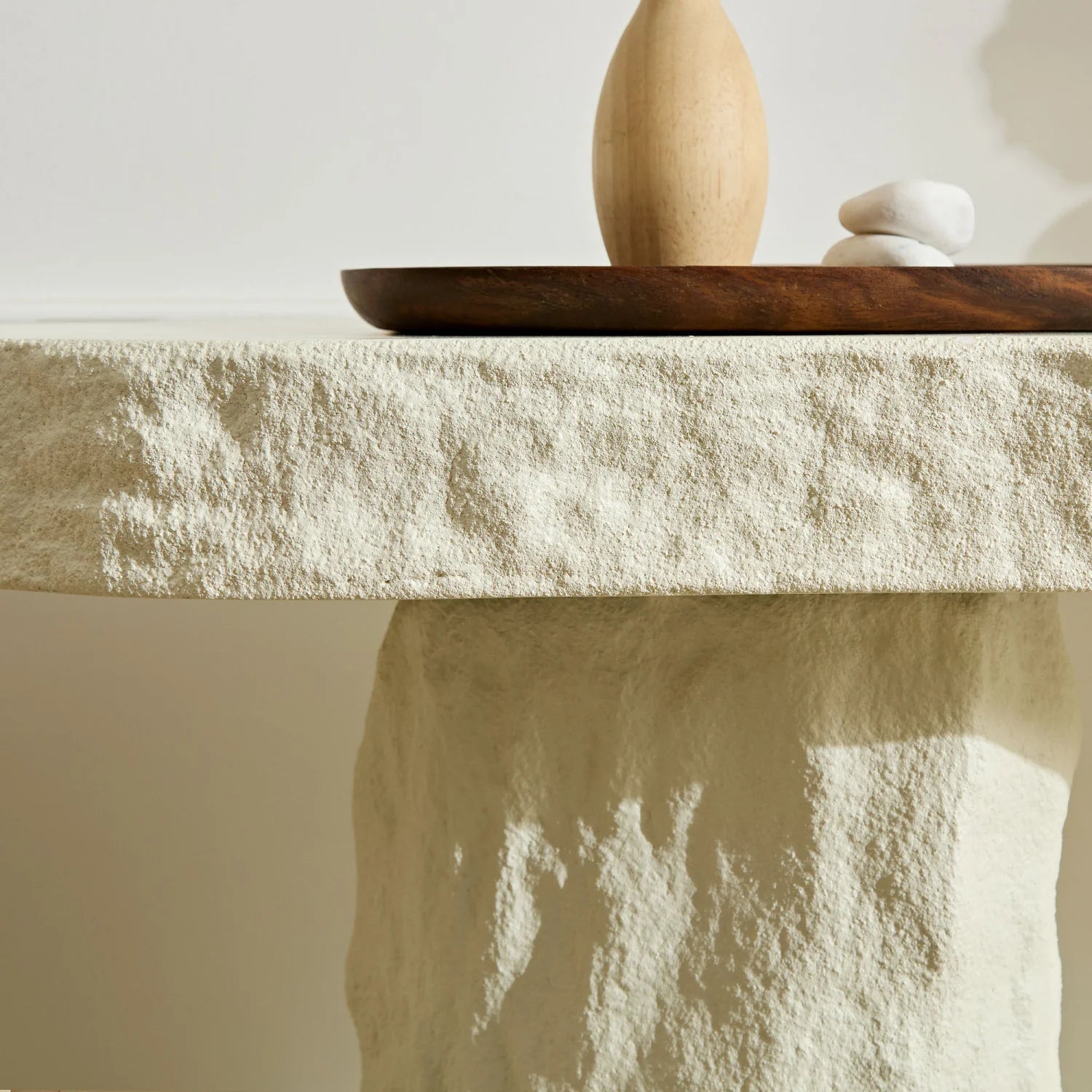 Luxury Beige Sculptural Console Table Modern Italian Style for Villa