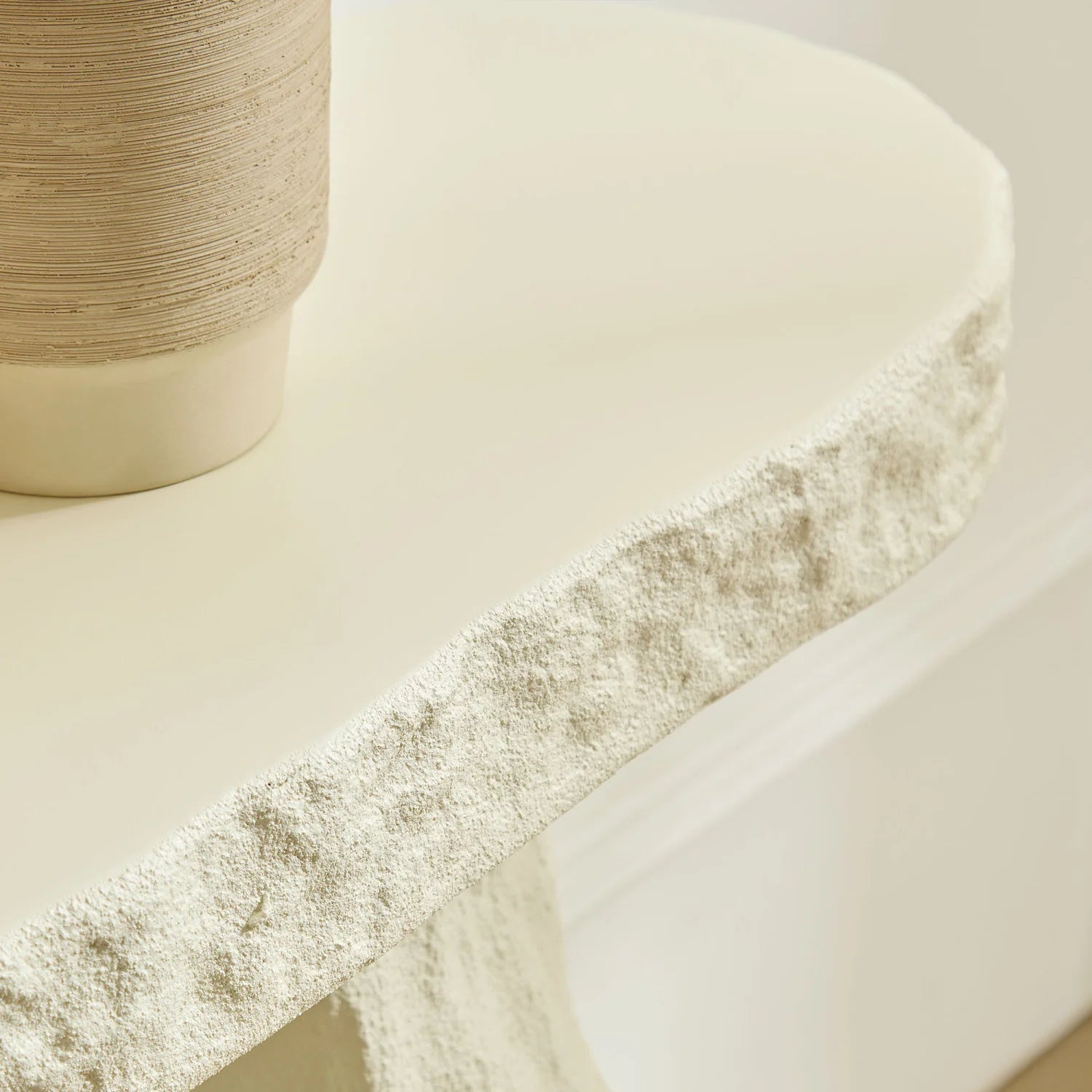 Luxury Beige Sculptural Console Table Modern Italian Style for Villa