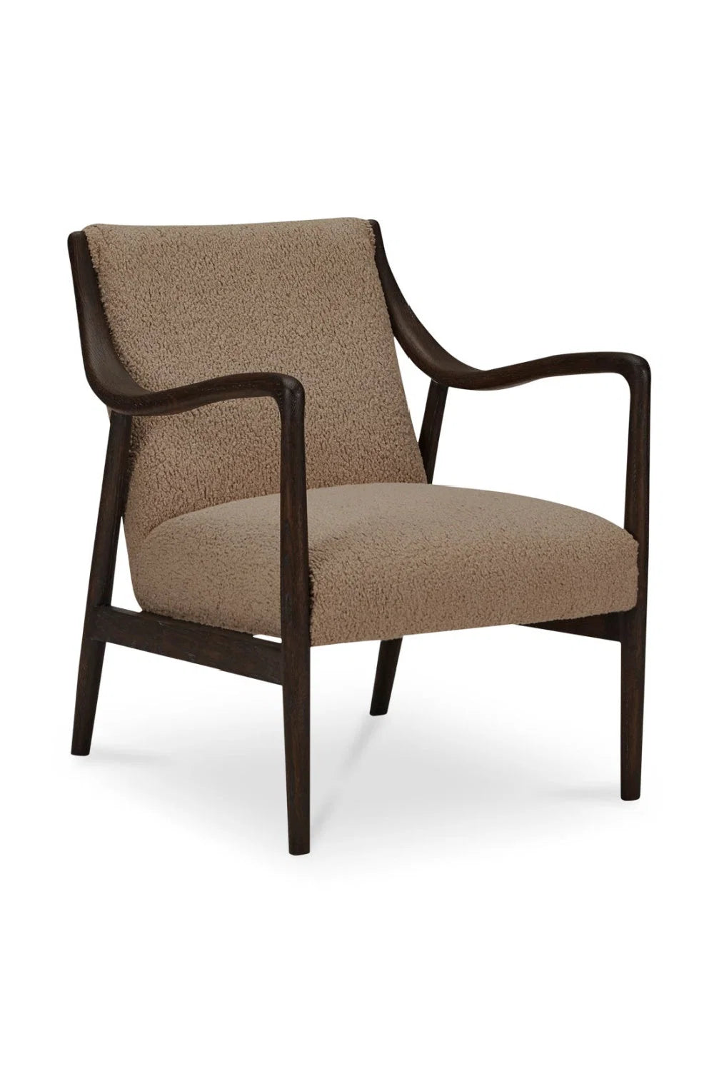Luxury Beige Shearling Accent Chair European Style for Villa