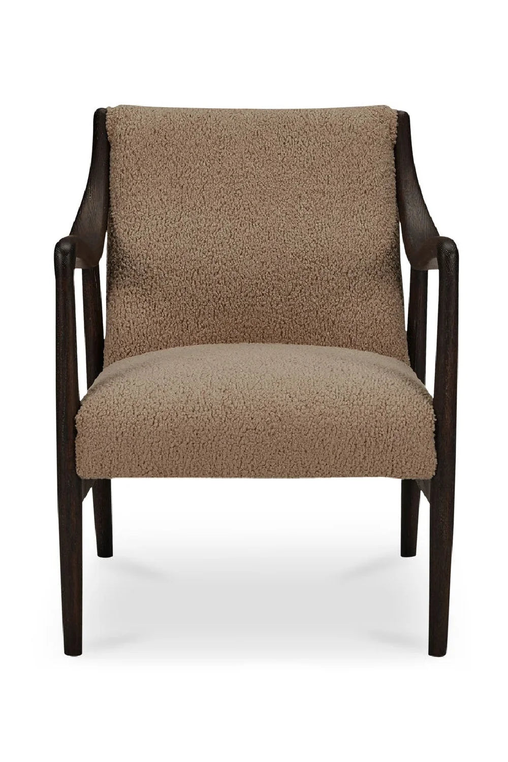 Luxury Beige Shearling Accent Chair European Style for Villa