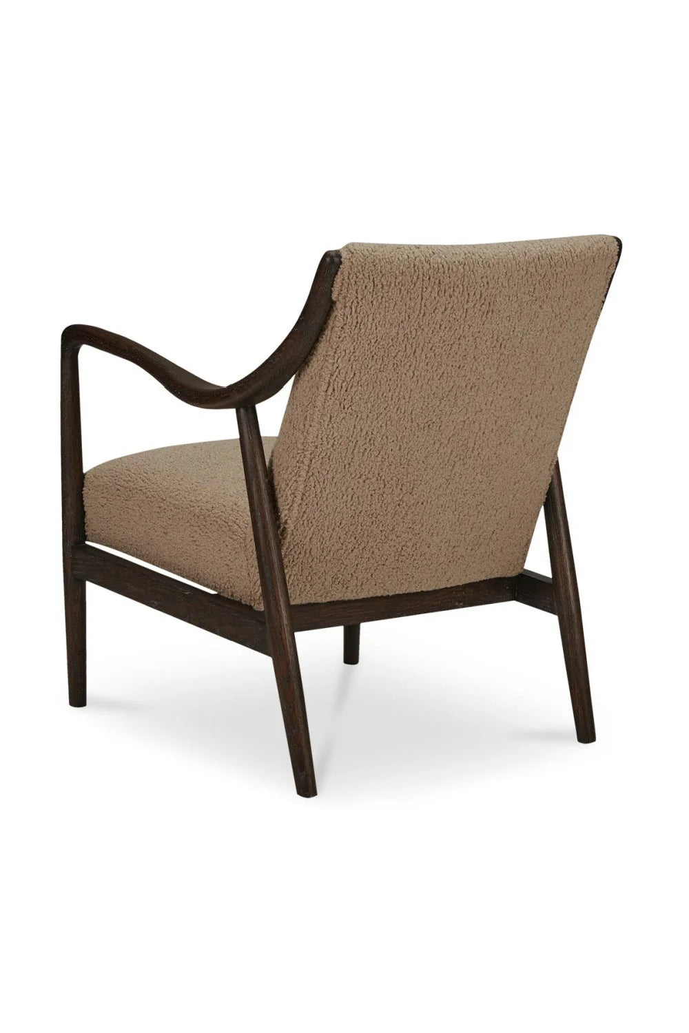 Luxury Beige Shearling Accent Chair European Style for Villa
