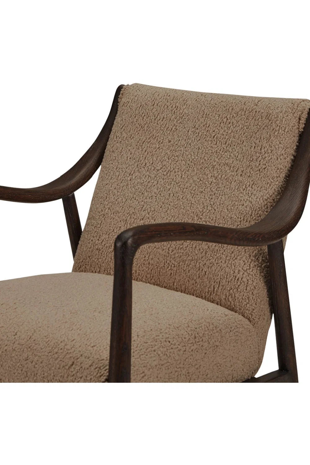 Luxury Beige Shearling Accent Chair European Style for Villa