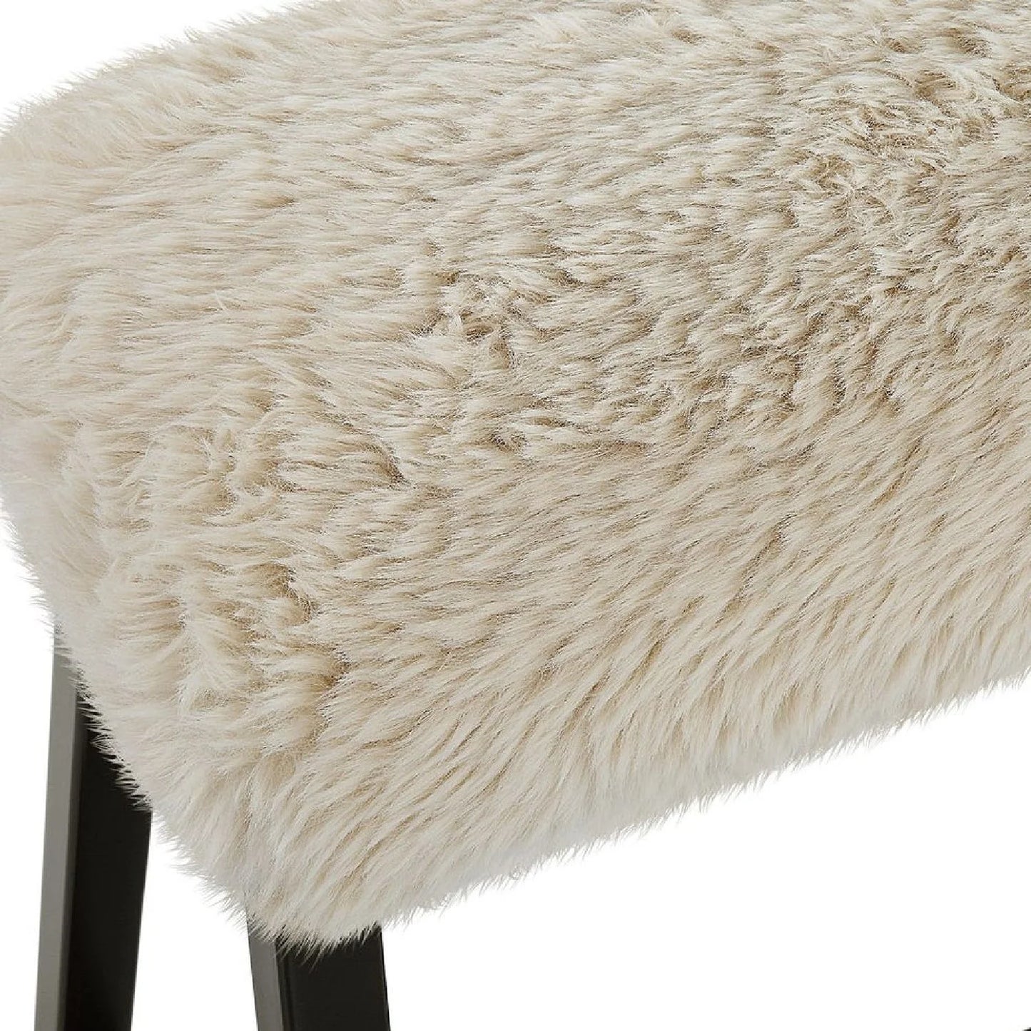 Luxury Beige Sheepskin Bench European Style for Villa