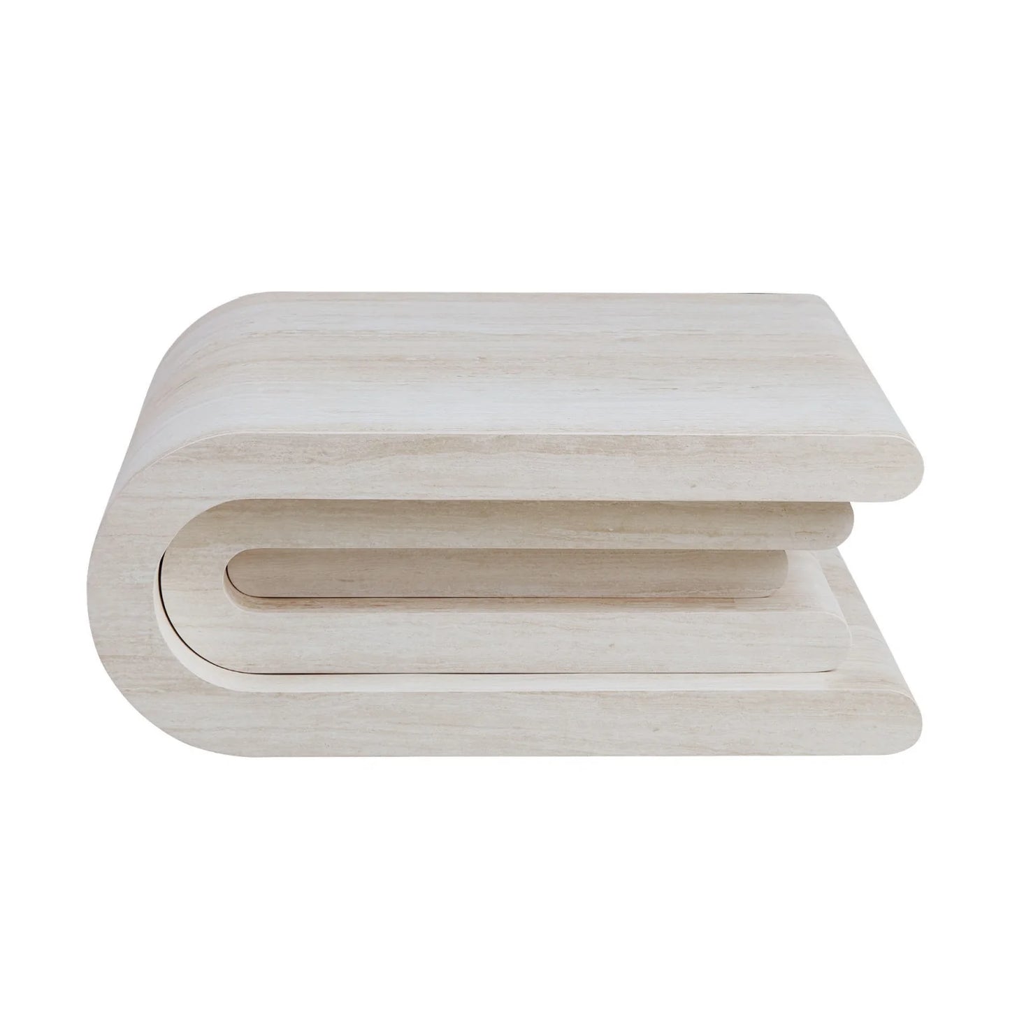 Luxury Beige Travertine Coffee Table Modern Italian Style for Villa
