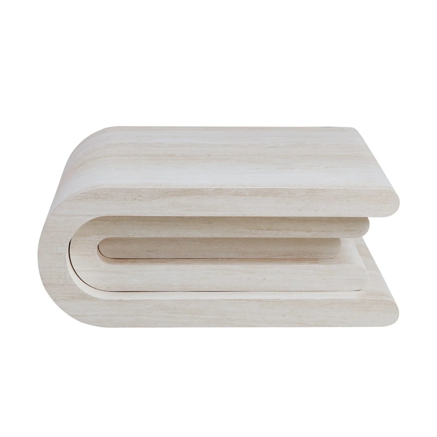 Luxury Beige Travertine Coffee Table Modern Italian Style for Villa