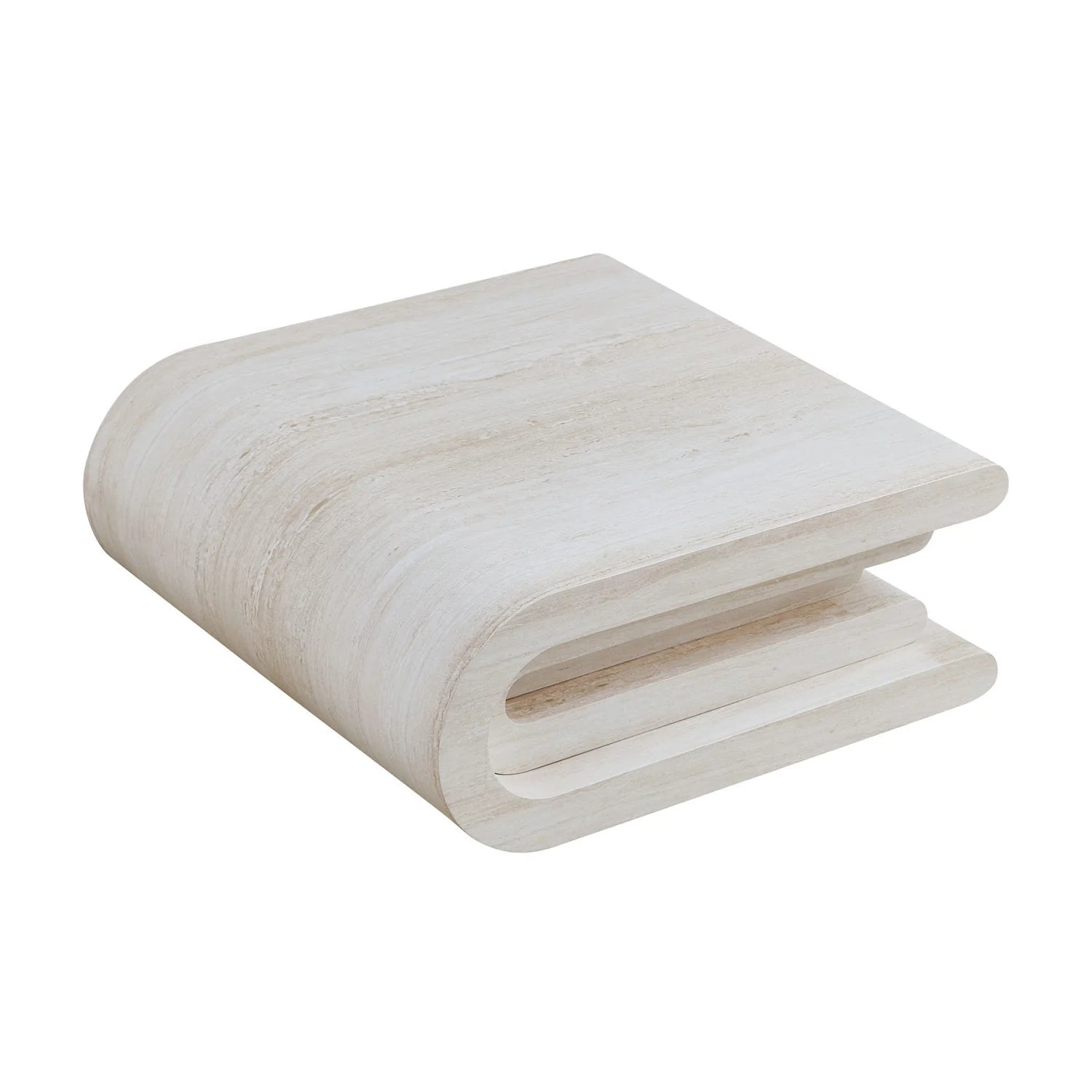 Luxury Beige Travertine Coffee Table Modern Italian Style for Villa