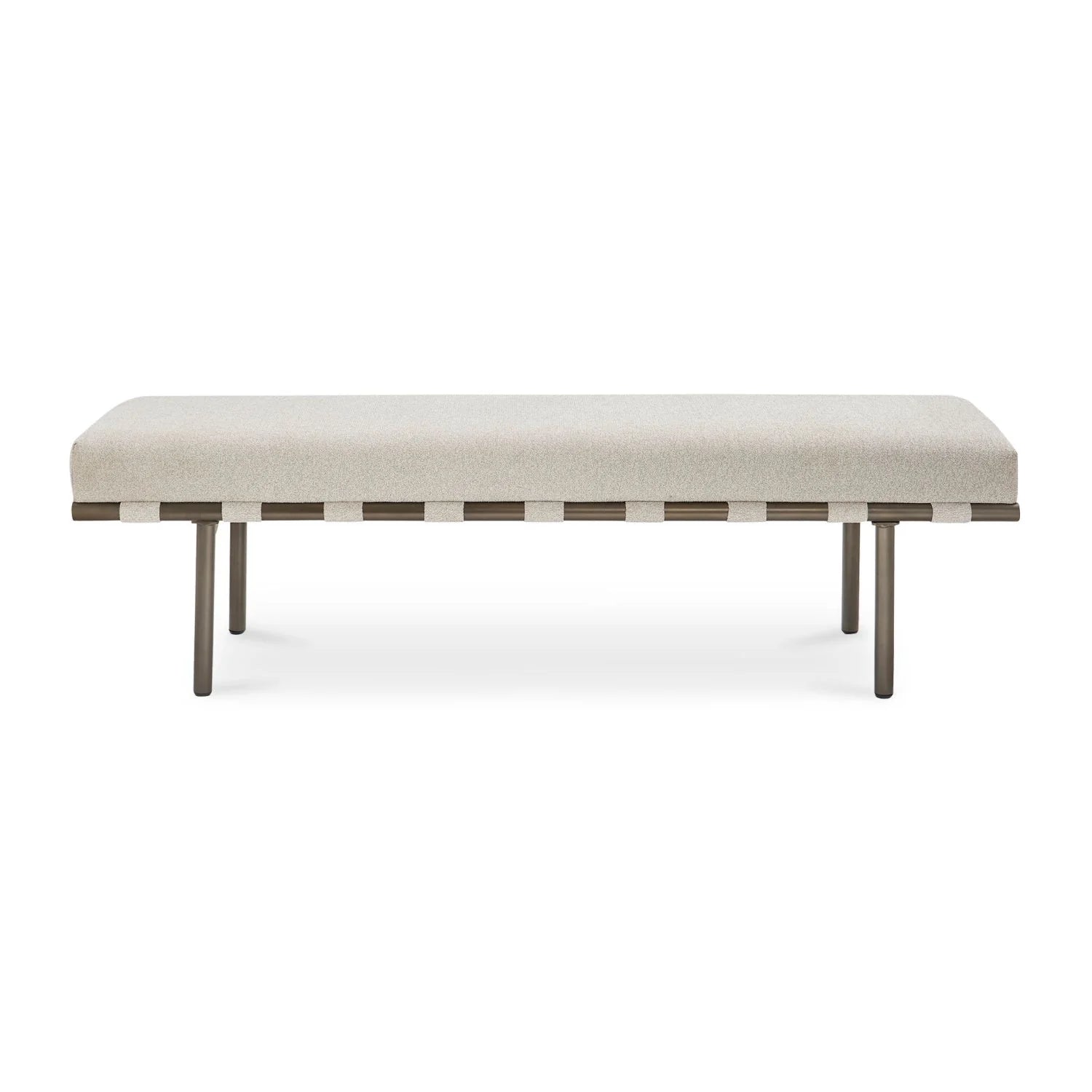 Luxury Beige Upholstered Bench European Style for Villa