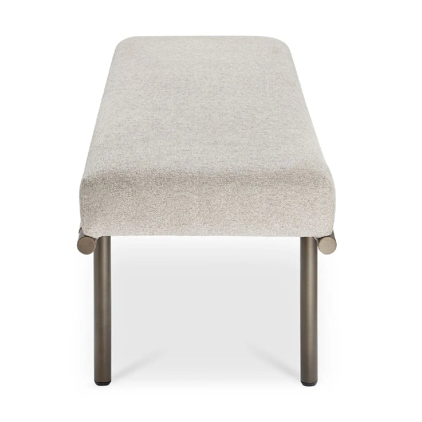 Luxury Beige Upholstered Bench European Style for Villa
