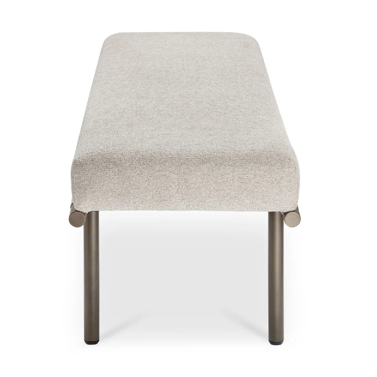 Luxury Beige Upholstered Bench European Style for Villa