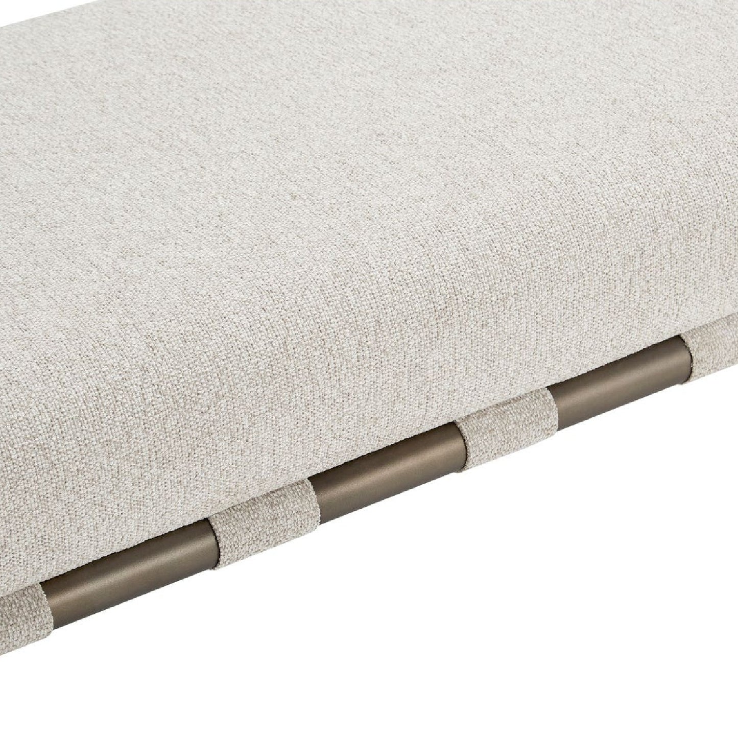 Luxury Beige Upholstered Bench European Style for Villa
