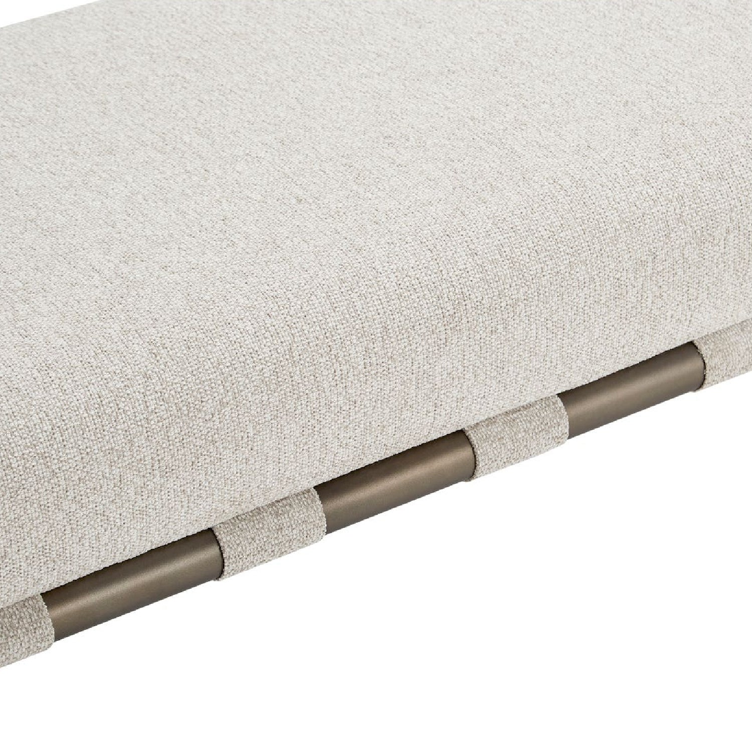 Luxury Beige Upholstered Bench European Style for Villa