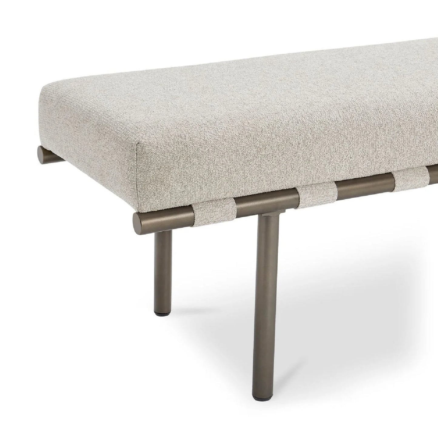 Luxury Beige Upholstered Bench European Style for Villa