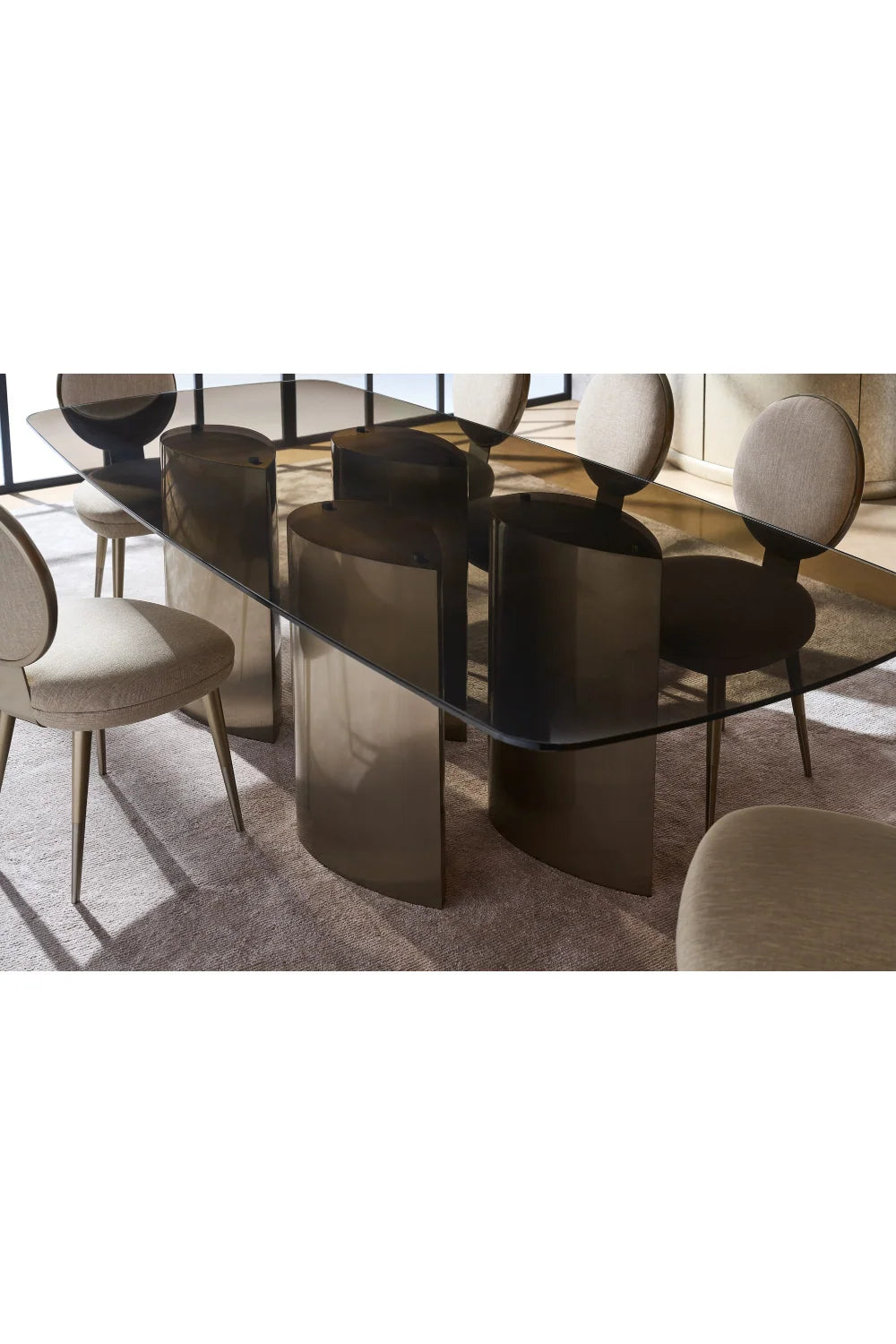 Luxury Beige Upholstered Modern Dining Chair European Style for Villa