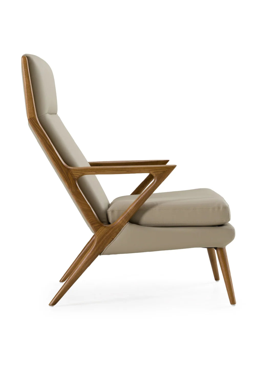 Luxury Beige Vegan Leather Accent Chair European Style for Villa