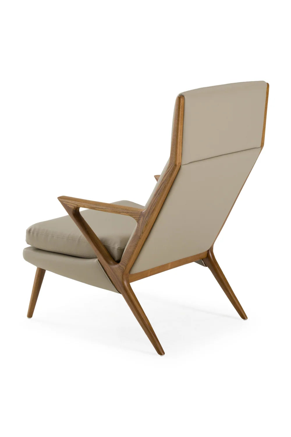 Luxury Beige Vegan Leather Accent Chair European Style for Villa