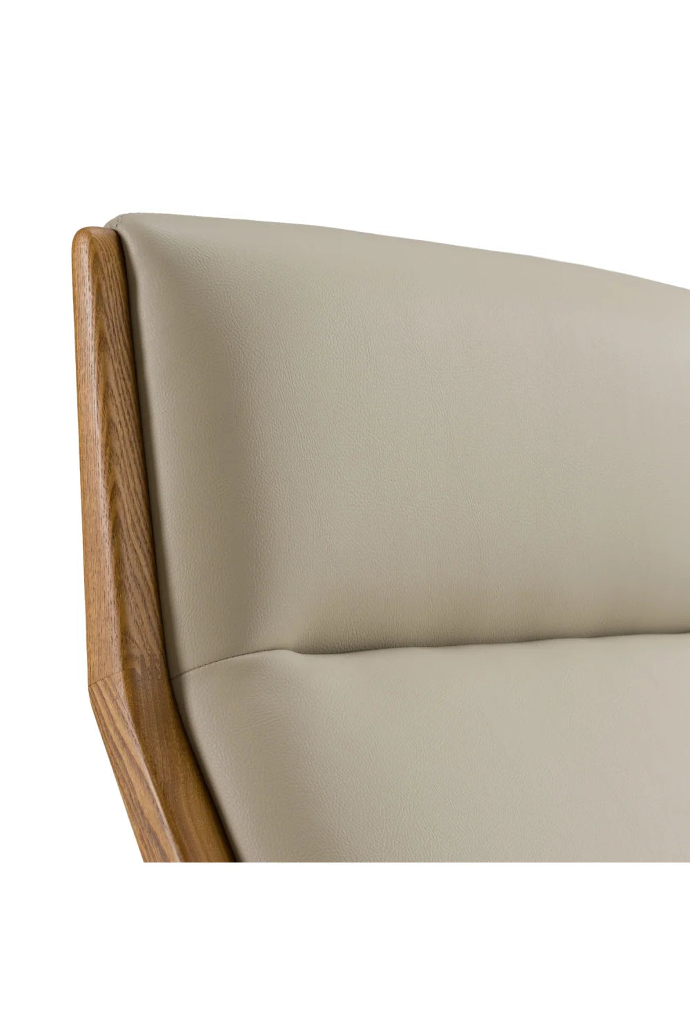 Luxury Beige Vegan Leather Accent Chair European Style for Villa