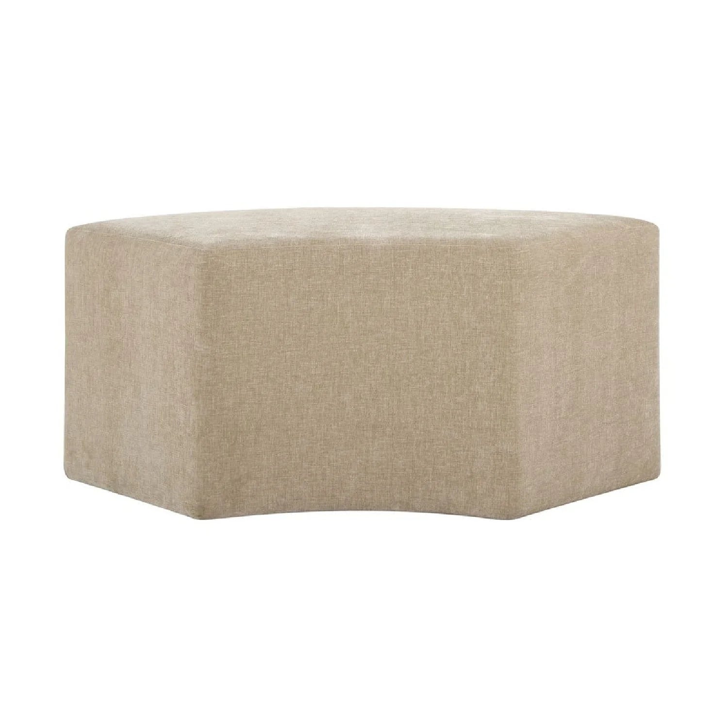 Luxury Beige Velvet Curved Bench European Style for Villa