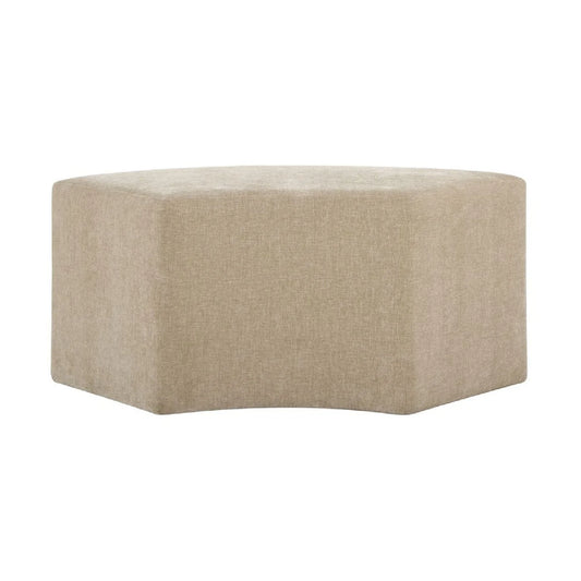 Luxury Beige Velvet Curved Bench European Style for Villa
