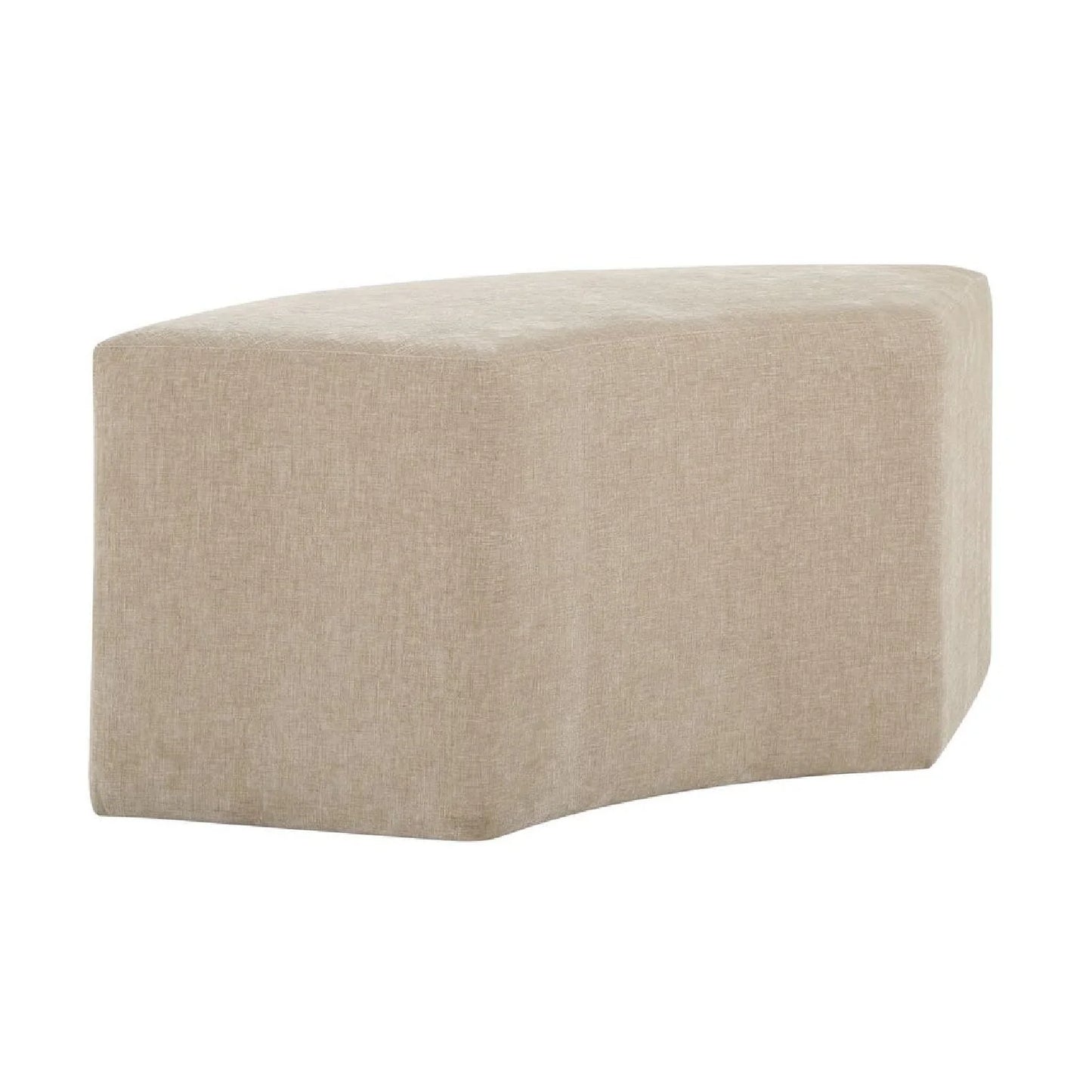 Luxury Beige Velvet Curved Bench European Style for Villa