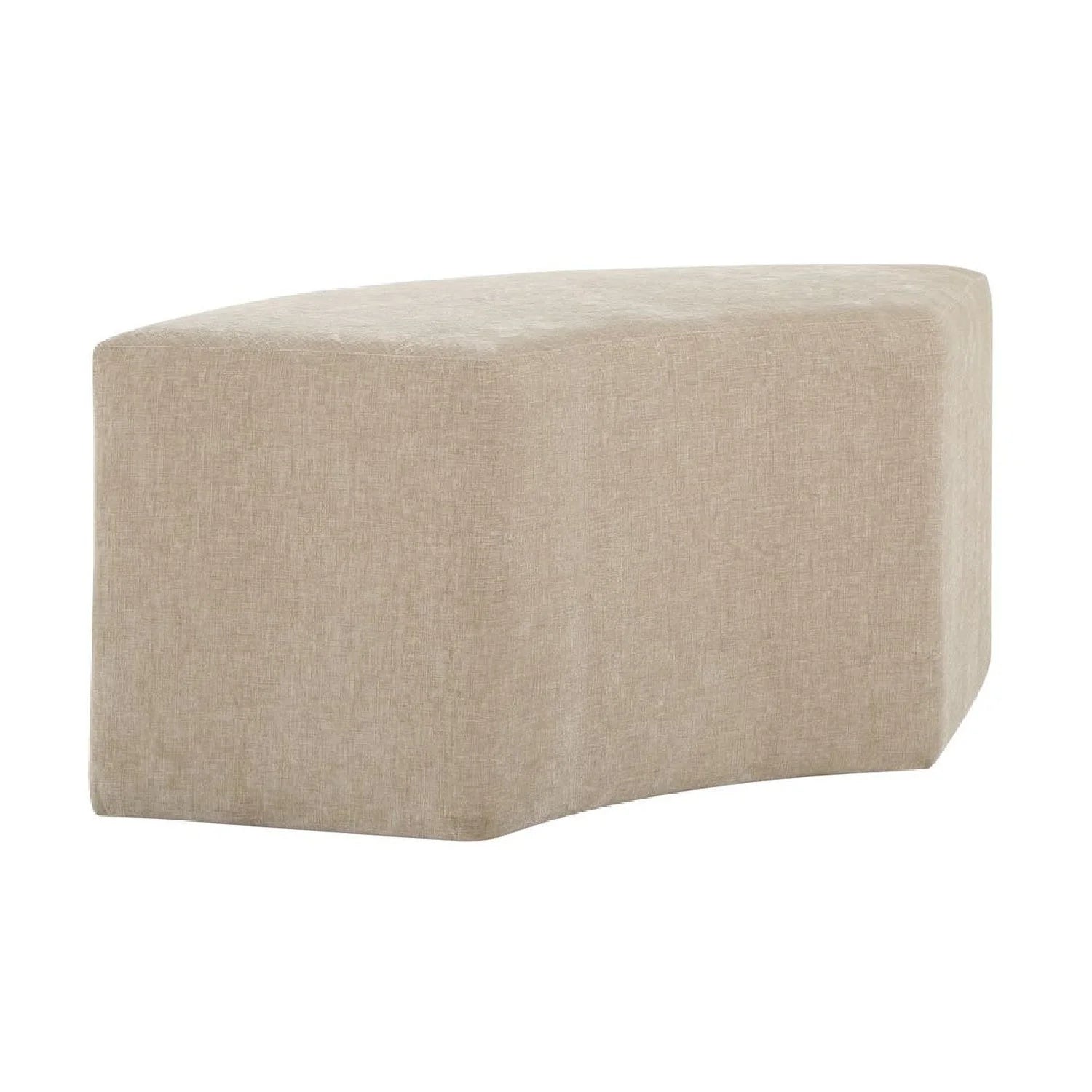 Luxury Beige Velvet Curved Bench European Style for Villa