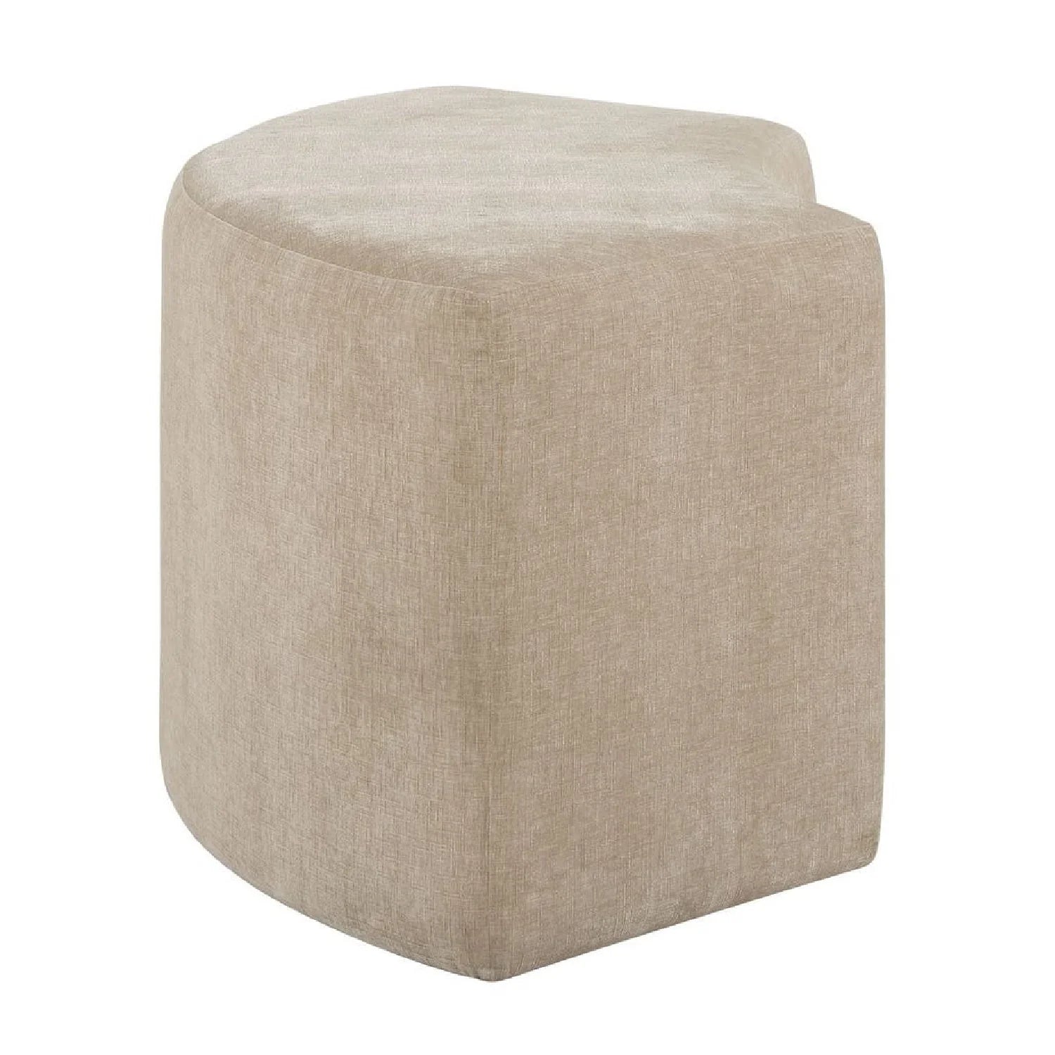 Luxury Beige Velvet Curved Bench European Style for Villa