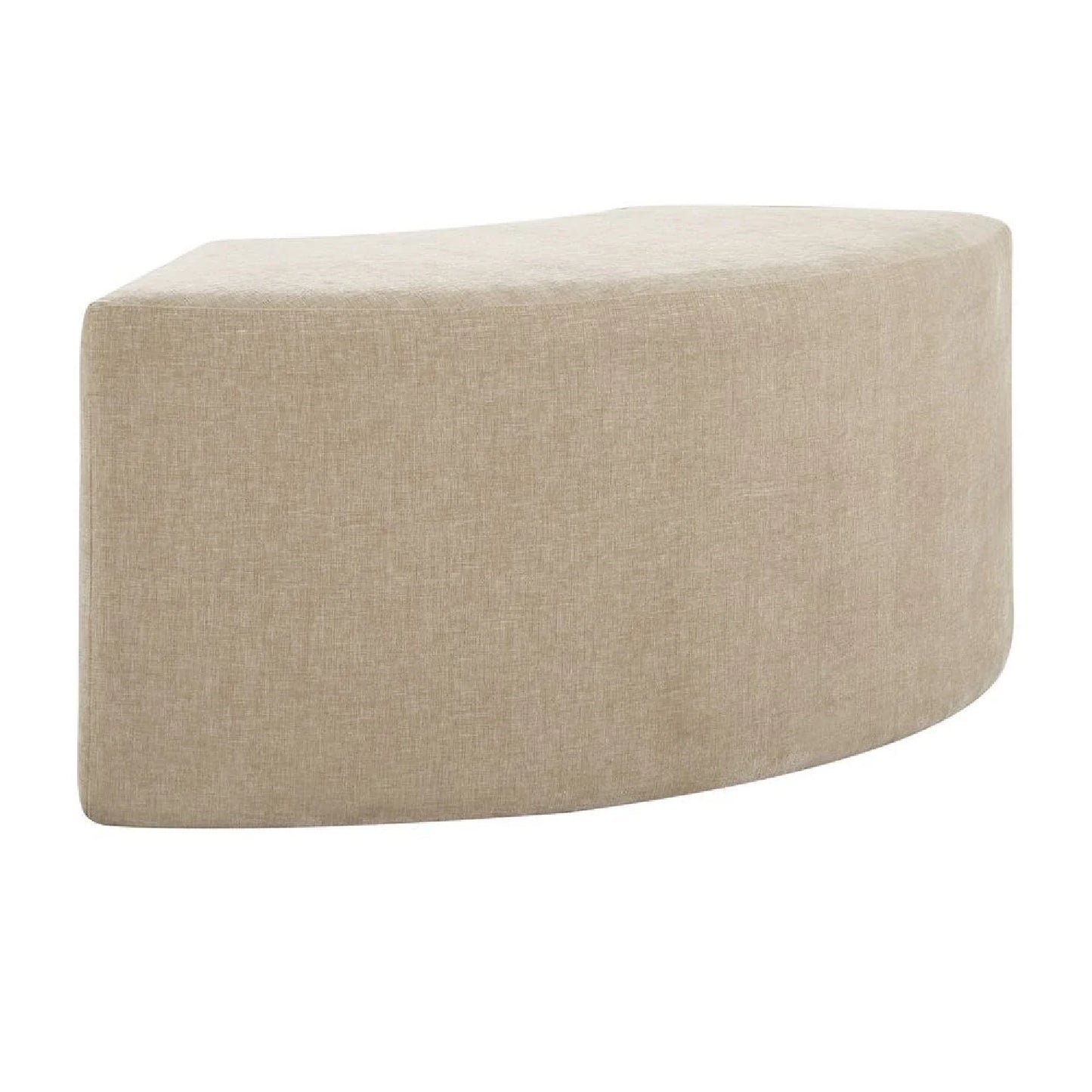 Luxury Beige Velvet Curved Bench European Style for Villa