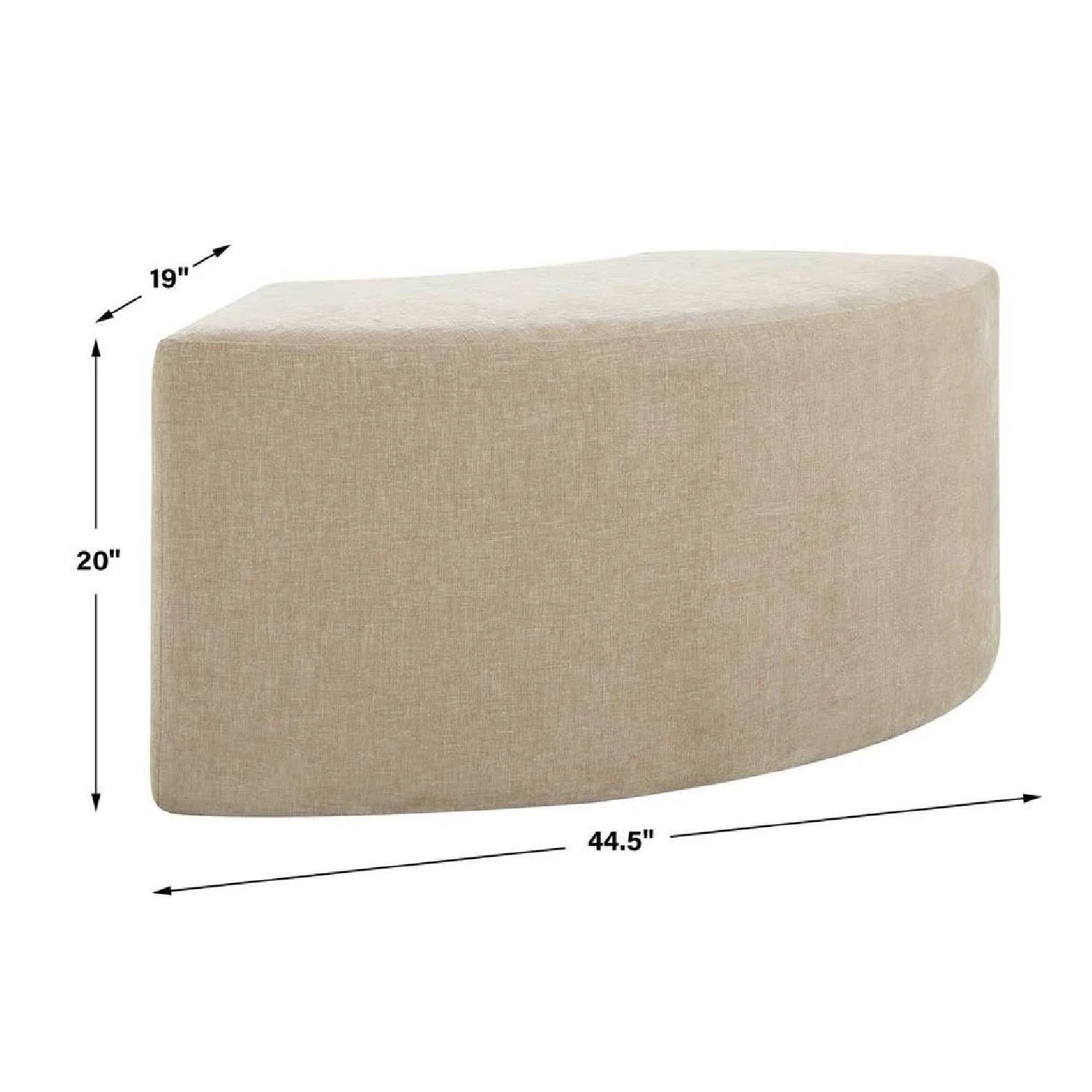 Luxury Beige Velvet Curved Bench European Style for Villa