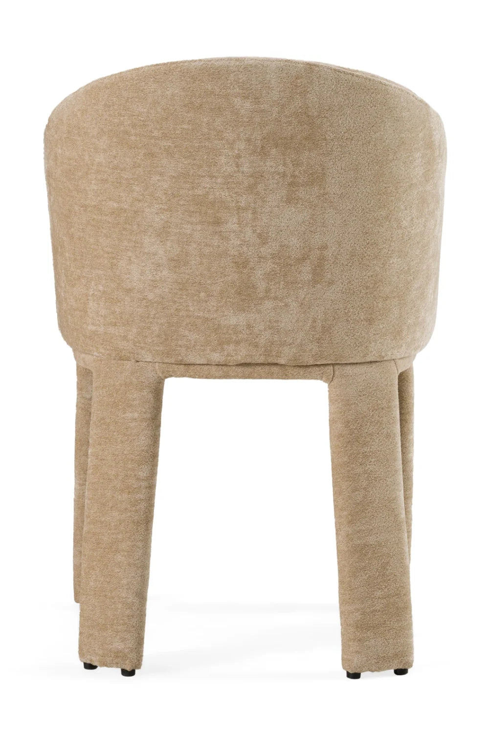 Luxury Beige Velvet Curved Modern Dining Chair European Style for Villa