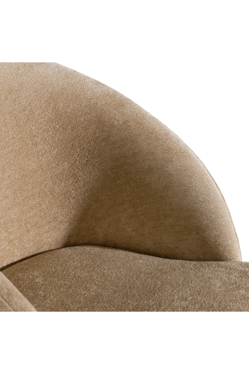Luxury Beige Velvet Curved Modern Dining Chair European Style for Villa