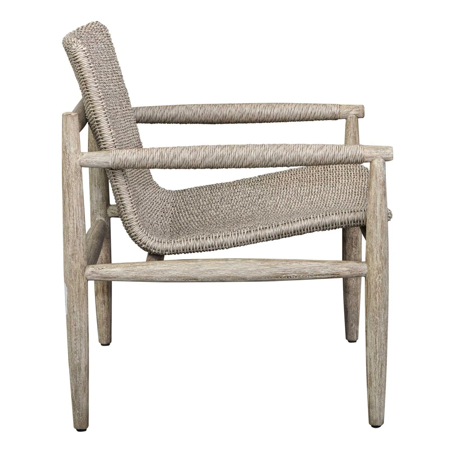 Luxury Beige Wicker Lounge Chair Modern European Style for Villa