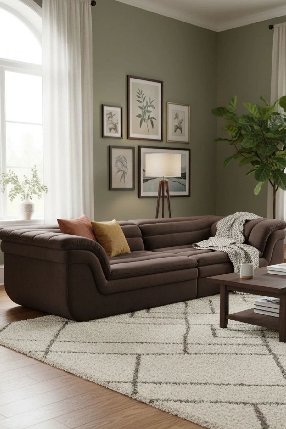 Luxury Bello Deep Channeled Fabric Sofa Modern Italian Style for Villa