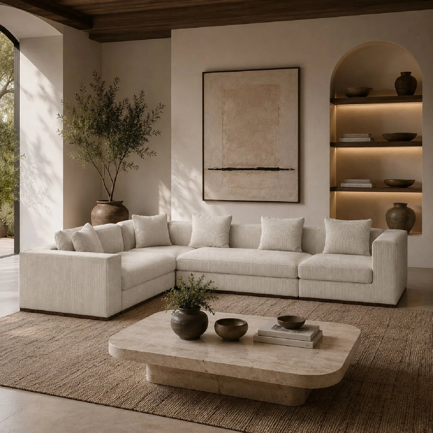 Luxury Bello Fabric Sectional Sofa Modern Italian Style for Villa