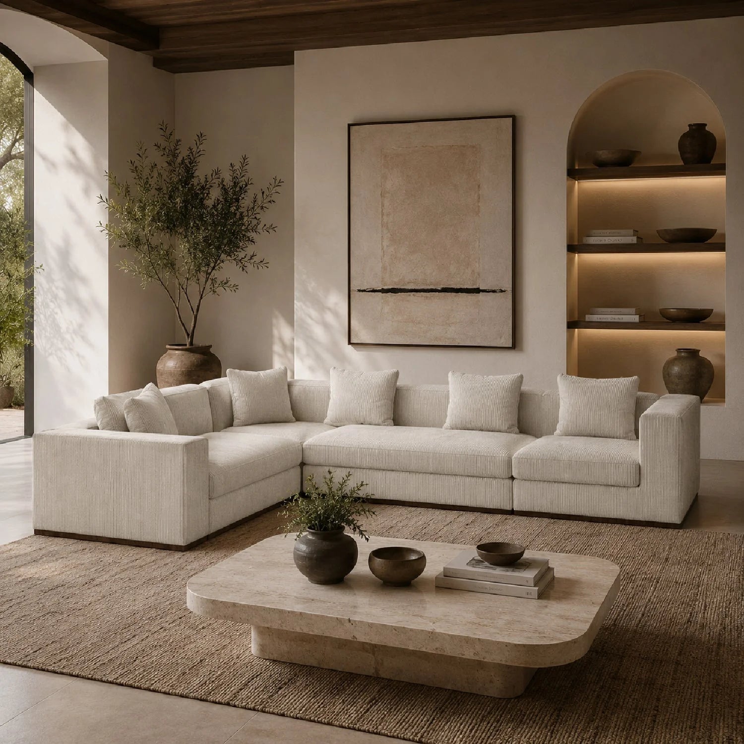 Luxury Bello Fabric Sectional Sofa Modern Italian Style for Villa