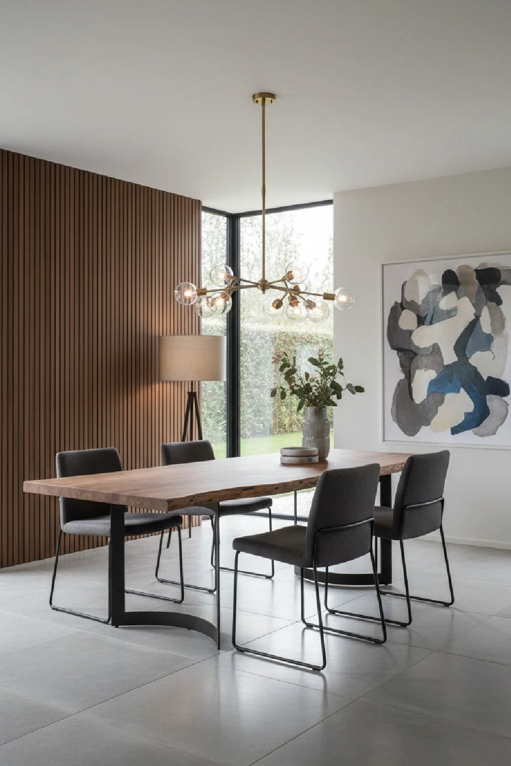 Luxury Bent Acacia Dining Table Modern Italian Style for Villa