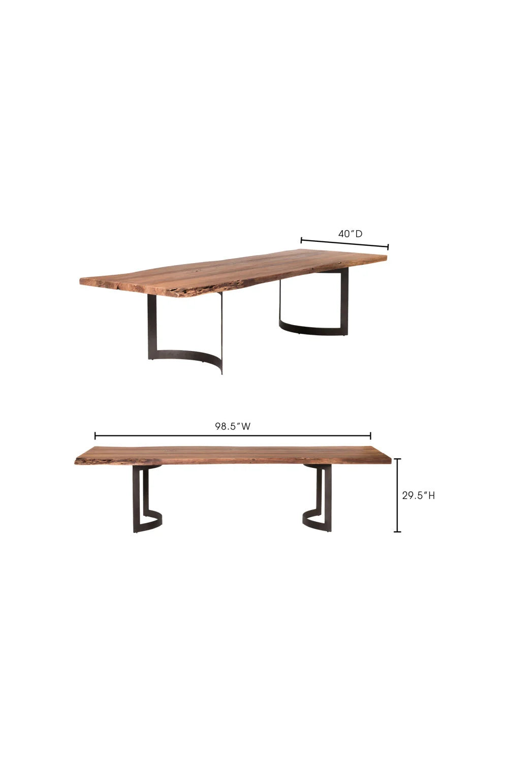 Luxury Bent Acacia Dining Table Modern Italian Style for Villa