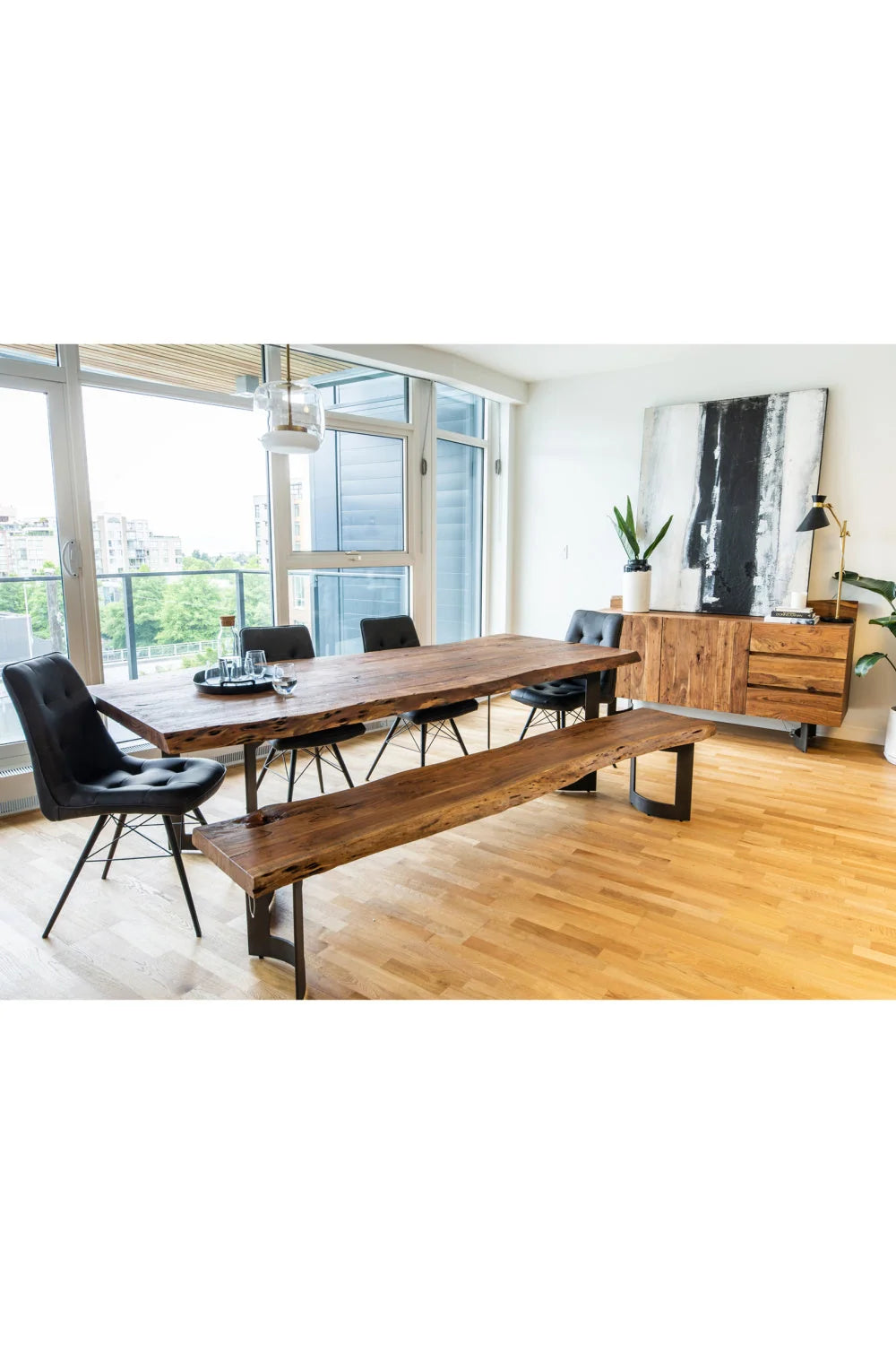 Luxury Bent Acacia Dining Table Modern Italian Style for Villa
