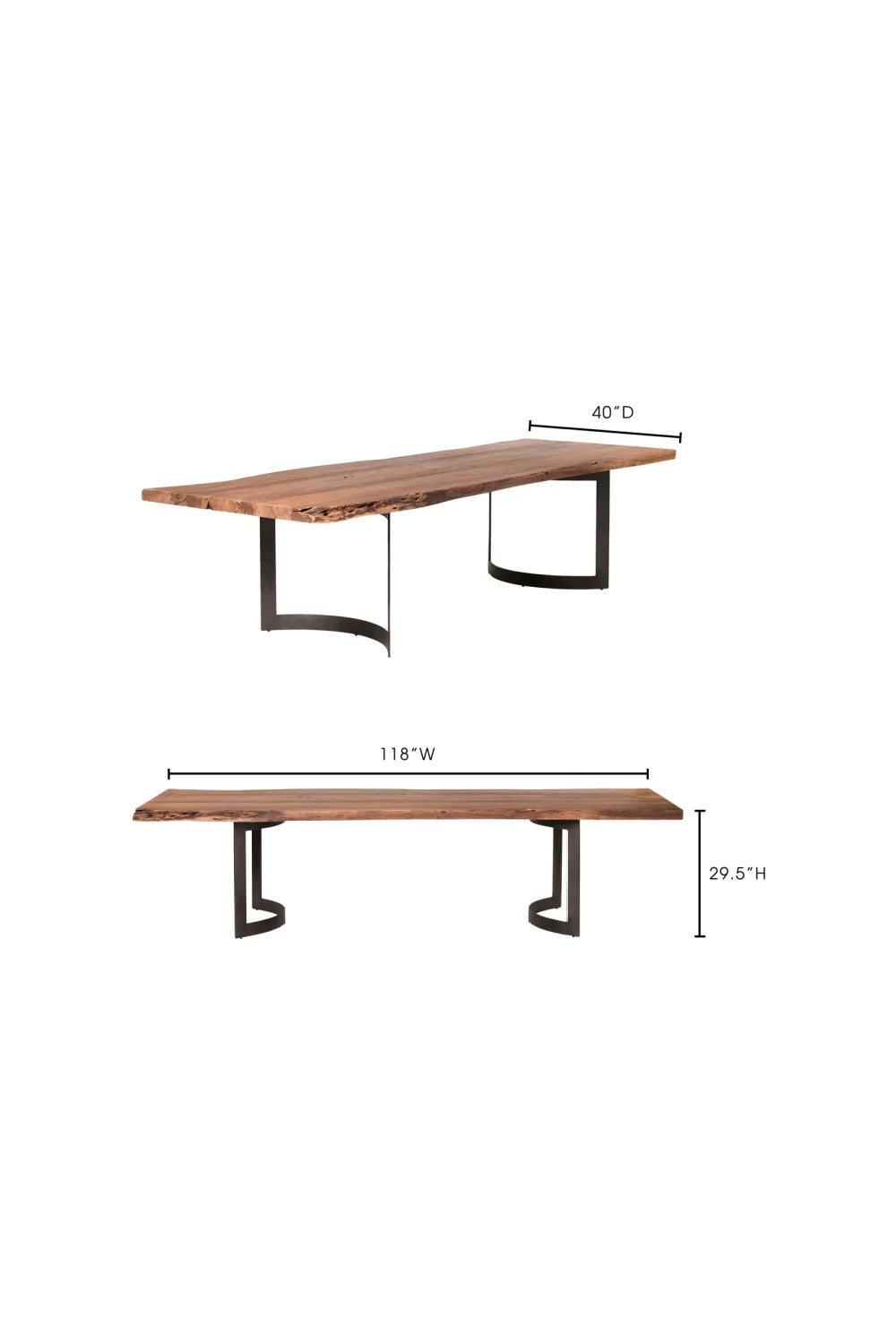 Luxury Bent Acacia Dining Table Modern Italian Style for Villa