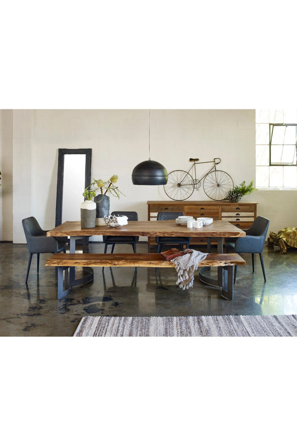 Luxury Bent Acacia Dining Table Modern Italian Style for Villa