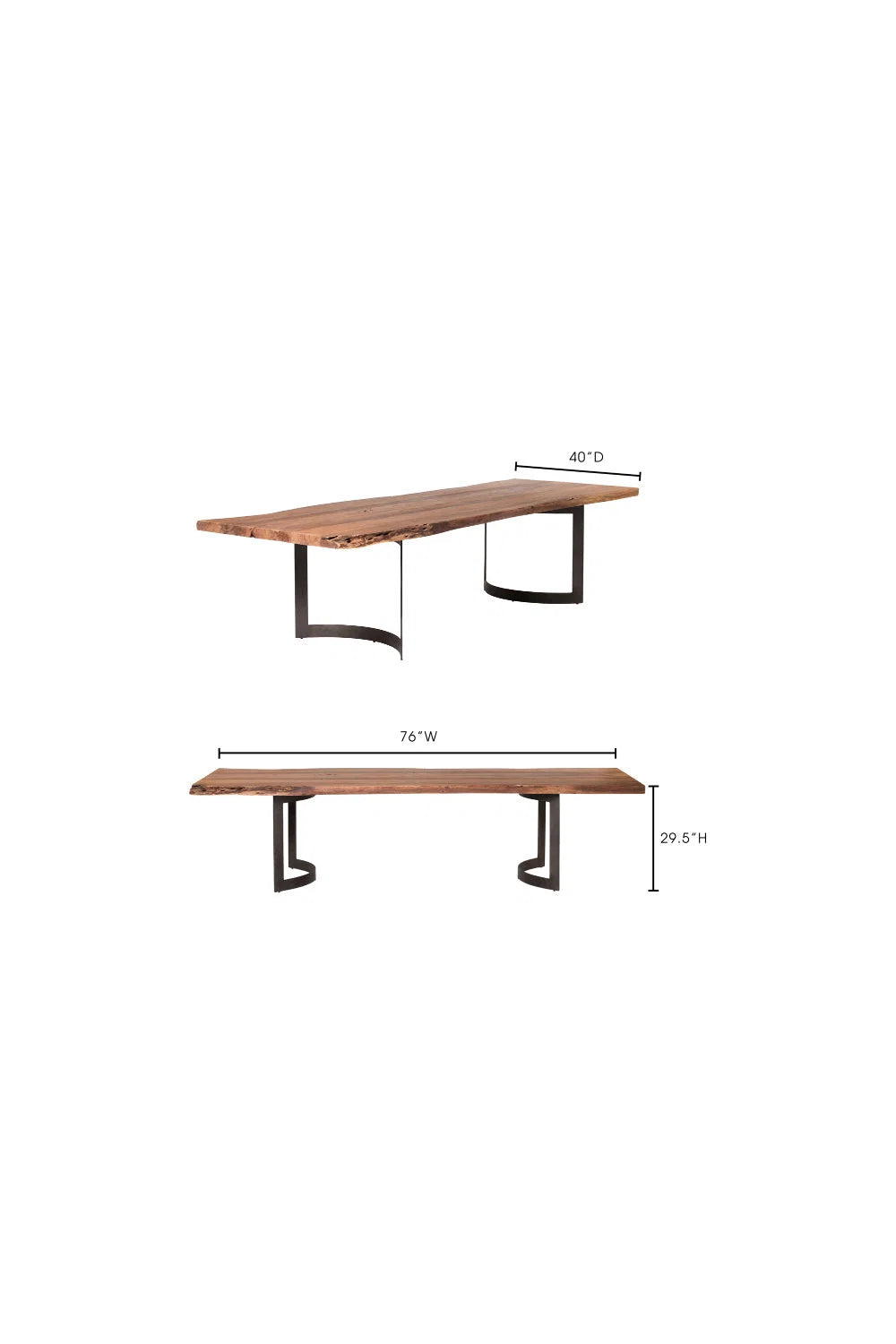 Luxury Bent Acacia Dining Table Modern Italian Style for Villa