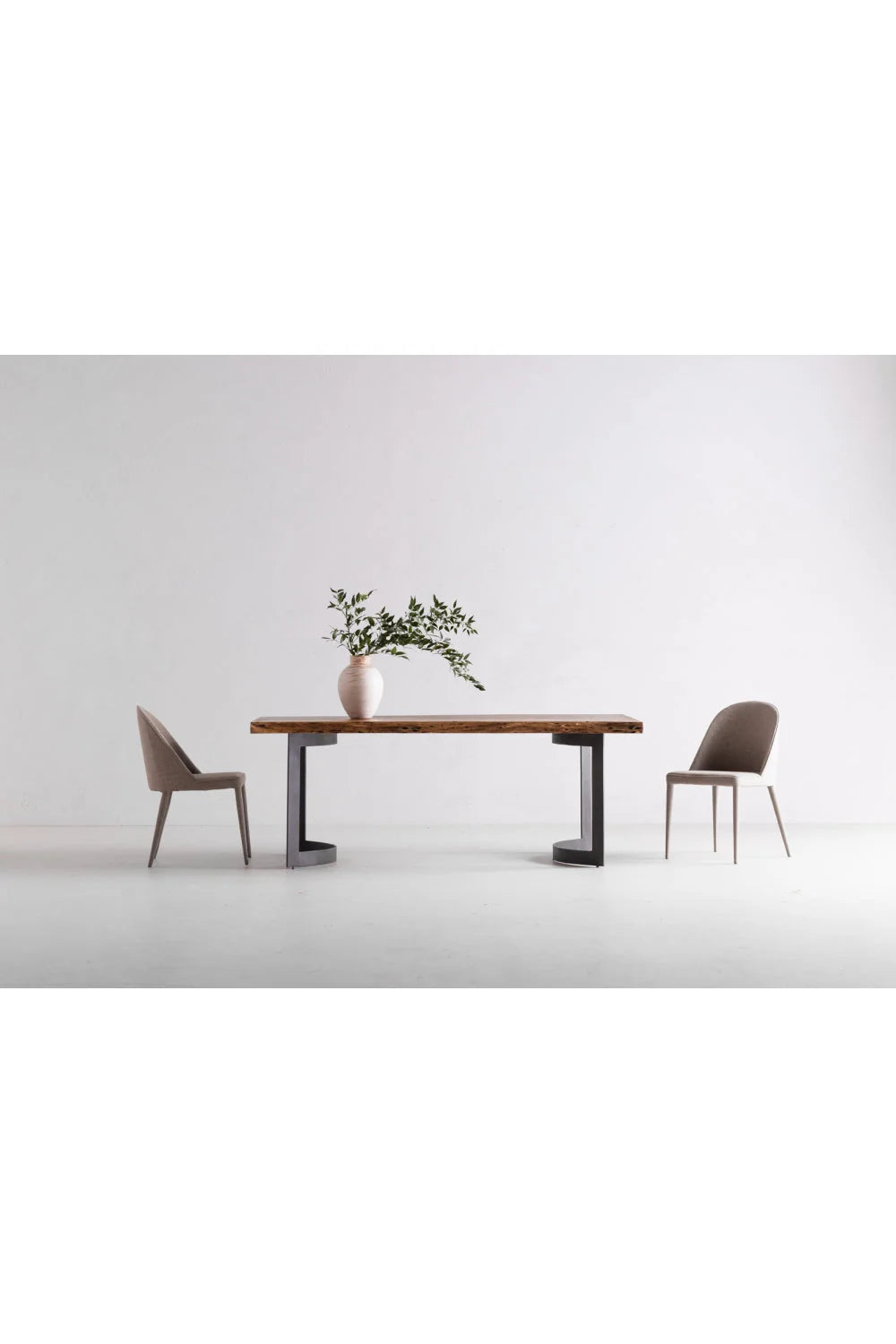 Luxury Bent Acacia Dining Table Modern Italian Style for Villa