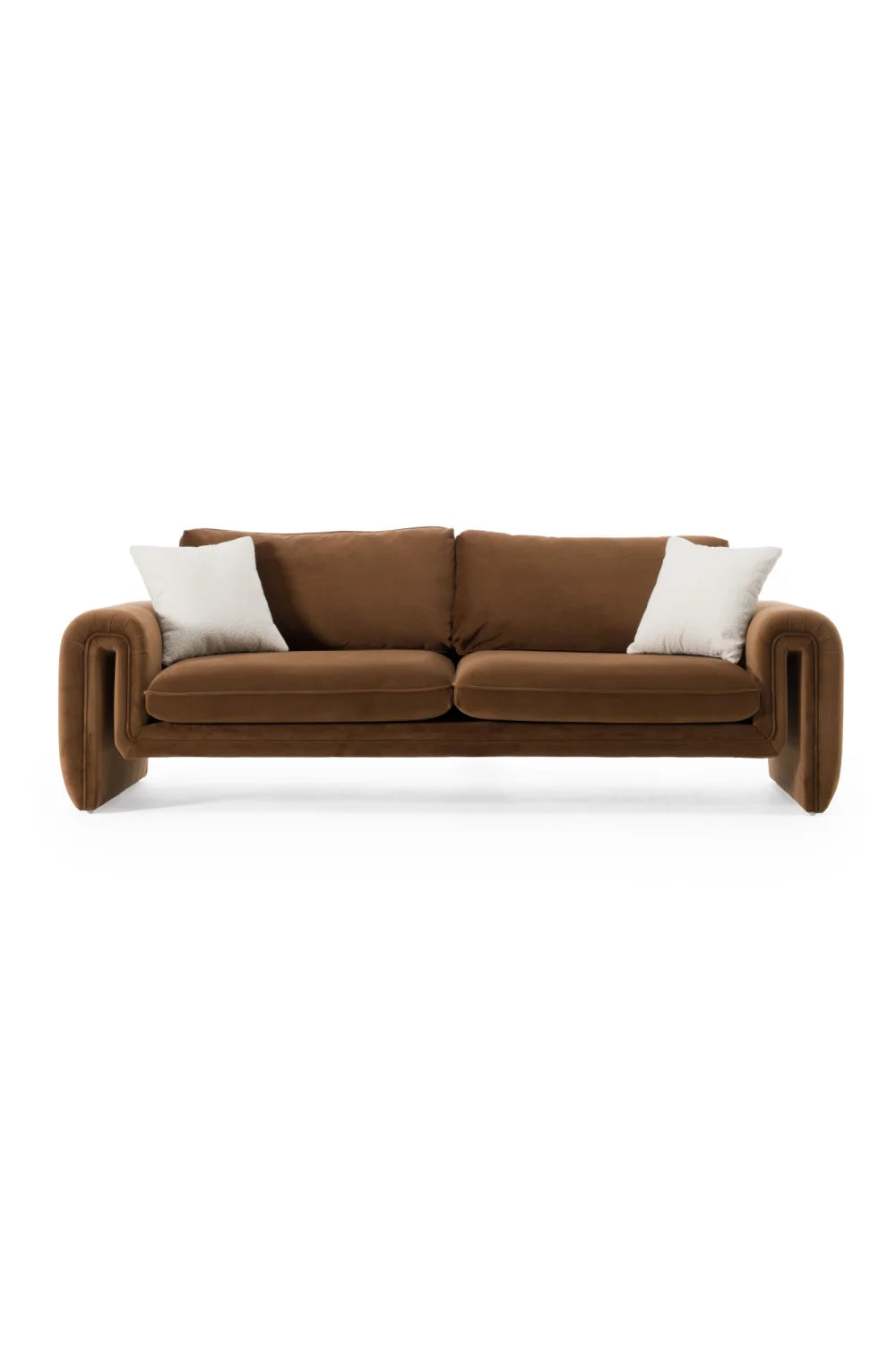 Luxury Bentley Brown Velvet Sofa Modern Italian Style for Villa