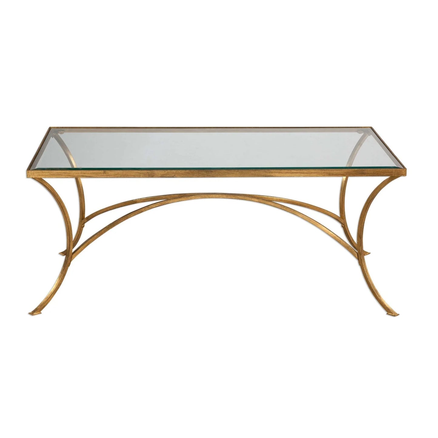 Luxury Beveled Glass Coffee Table Modern Italian Style for Villa