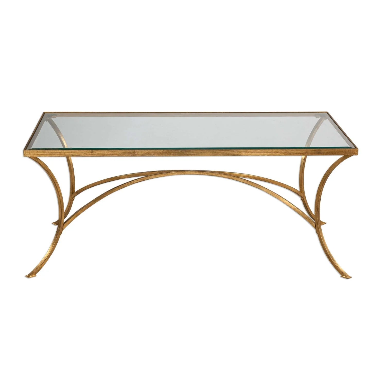 Luxury Beveled Glass Coffee Table Modern Italian Style for Villa