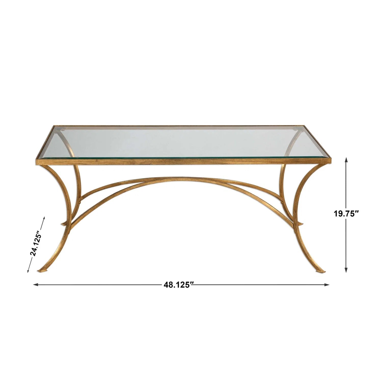 Luxury Beveled Glass Coffee Table Modern Italian Style for Villa
