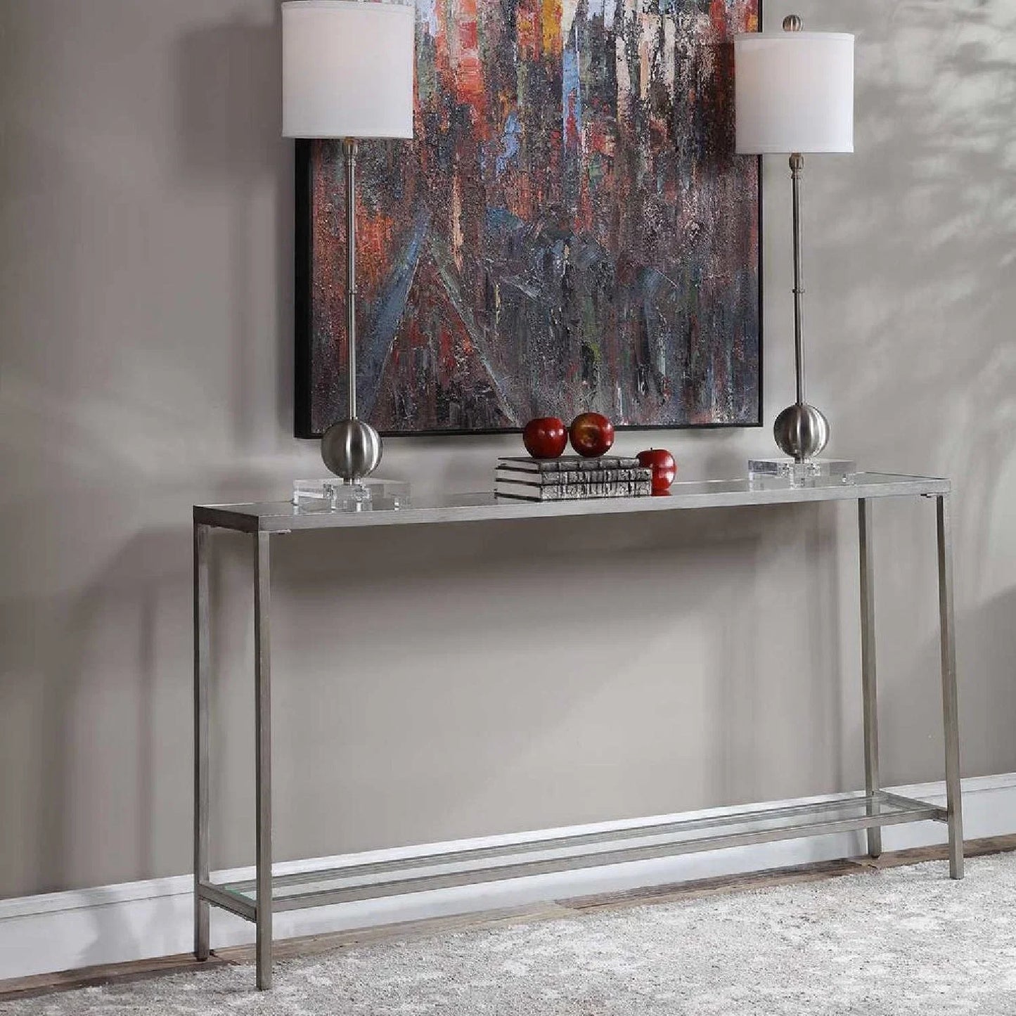 Luxury Beveled Mirror Console Table Modern Italian Style for Villa