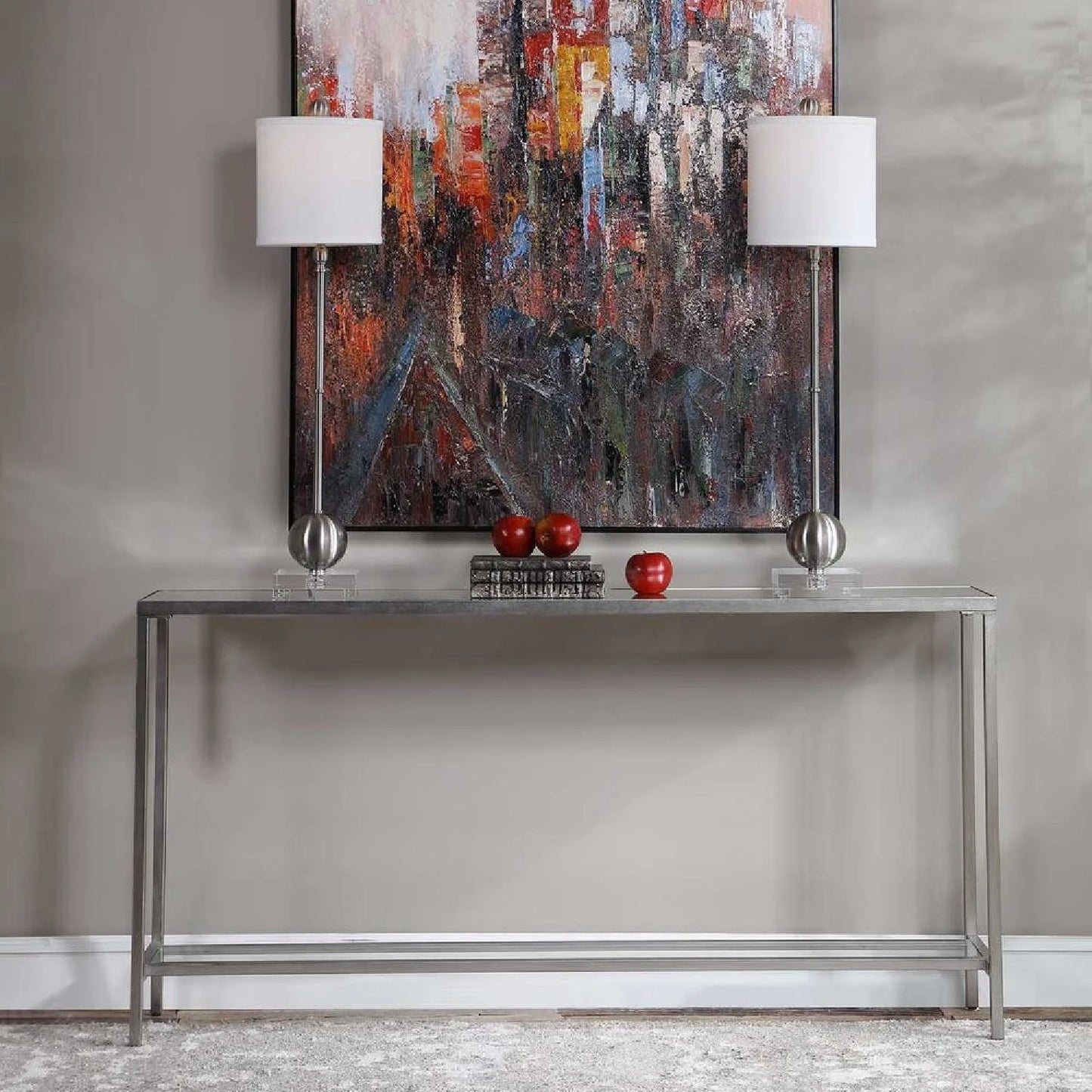 Luxury Beveled Mirror Console Table Modern Italian Style for Villa