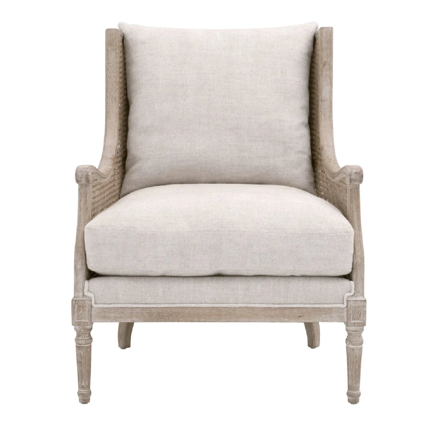 Luxury Birch Wood Cane Lounge Chair Modern Italian Style for Villa