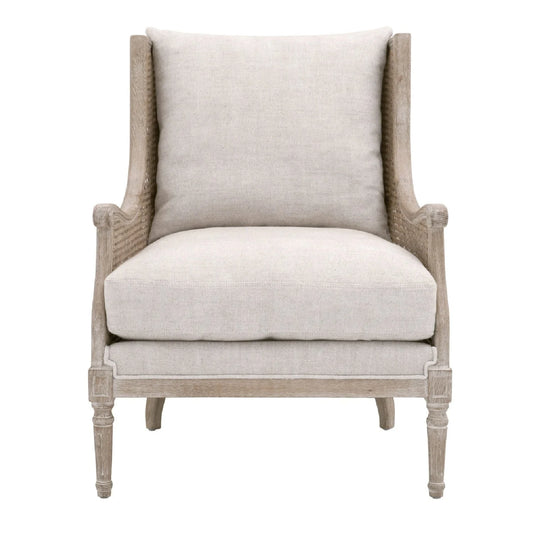 Luxury Birch Wood Cane Lounge Chair Modern Italian Style for Villa