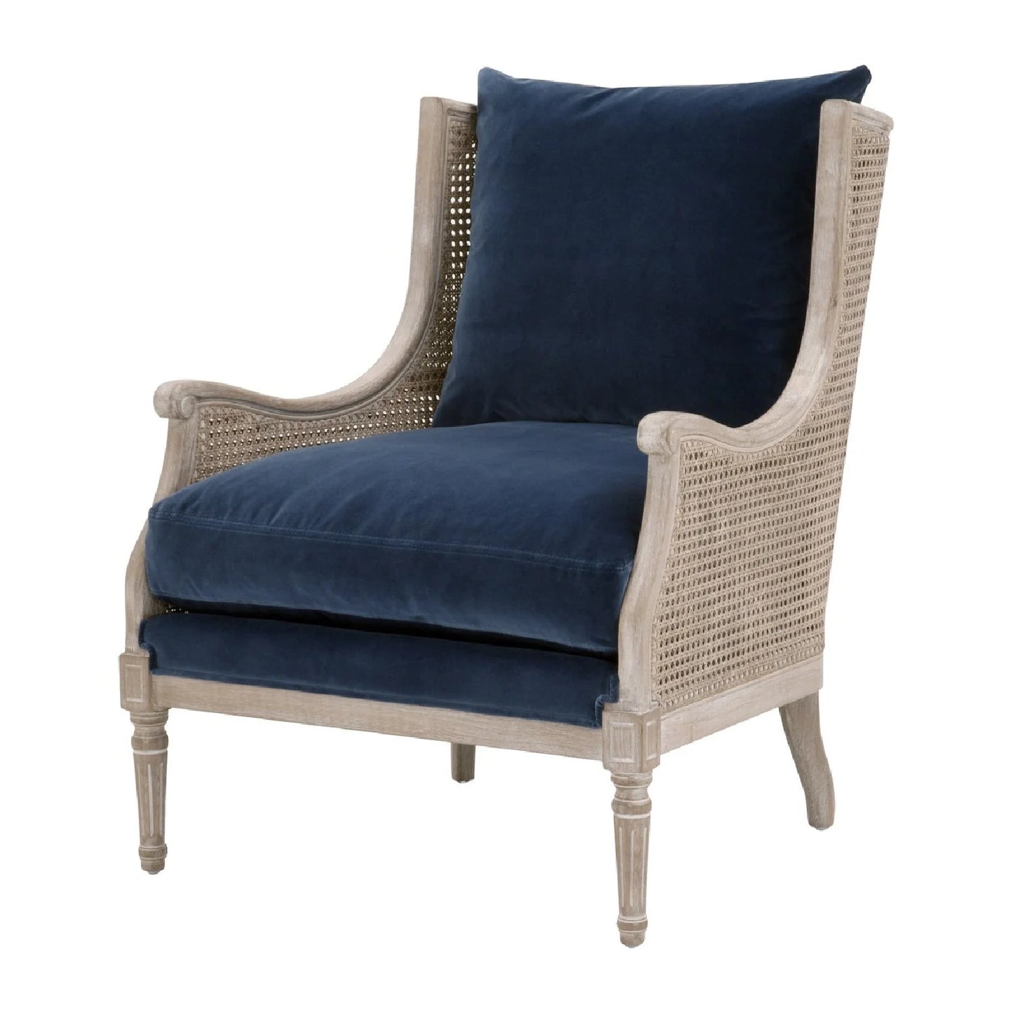 Luxury Birch Wood Cane Lounge Chair Modern Italian Style for Villa